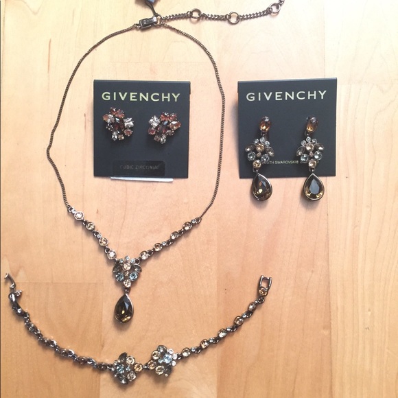 Givenchy chocolate brown  crystal set 3 - Picture 7 of 7